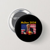Mcdon Lustig Donald Trump Pommes Frites Kochen Button (Vorne & Hinten)