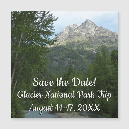 McDonald Creek im Glacier-Nationalpark Magnetkarte (Vorderseite)