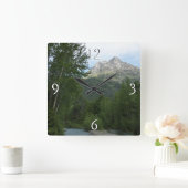 McDonald Creek im Glacier-Nationalpark Quadratische Wanduhr (Zuhause)