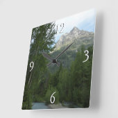 McDonald Creek im Glacier-Nationalpark Quadratische Wanduhr (Winkel)