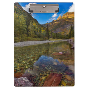 McDonald Creek im Herbst mit Garden Wall Klemmbrett