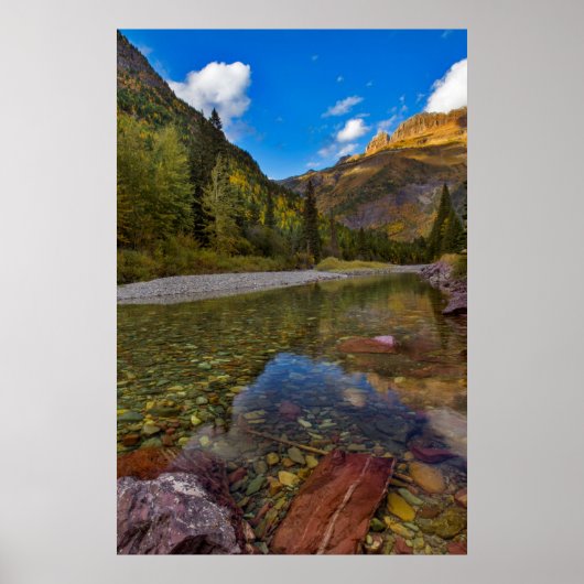 McDonald Creek im Herbst mit Garden Wall Poster (Vorne)