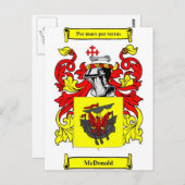 McDonald (Englisch) Wappen-Coat Postkarte (Vorne/Hinten)