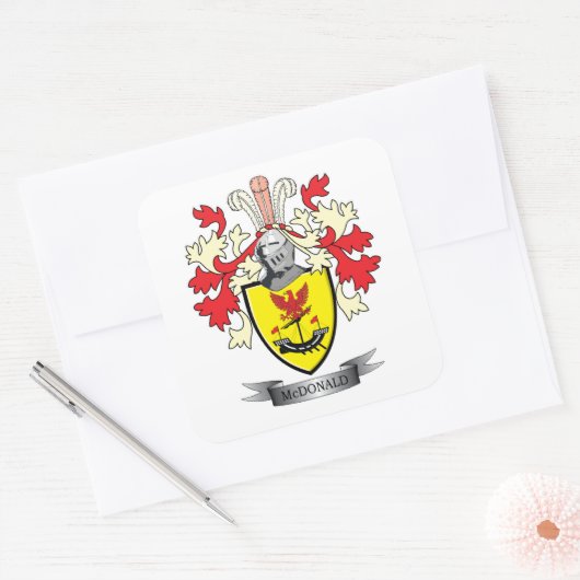 McDonald-Familienwappen-Wappen Quadratischer Aufkleber (Umschlag)