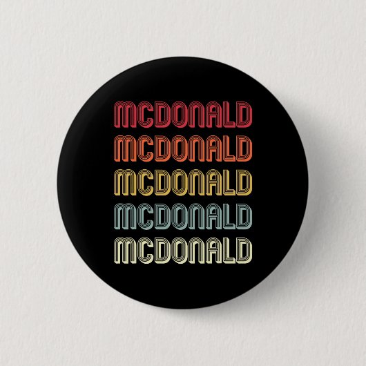 Mcdonald-Geschenk Nachname Lustig Retro Vintage Ge Button (Vorderseite)