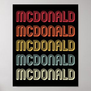 Mcdonald Geschenk Nachname Lustig Retro Vintage Ge Poster