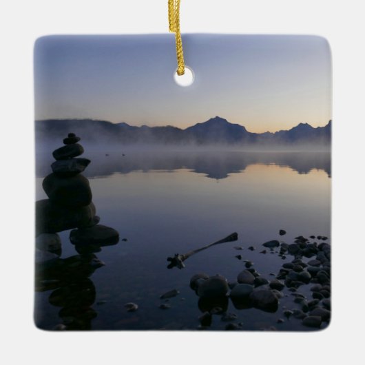 McDonald Lake bei Sunrise I Keramikornament (Vorderseite)