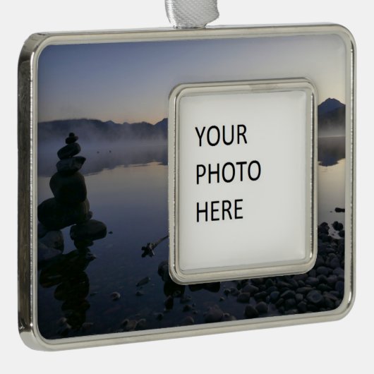 McDonald Lake bei Sunrise I Rahmen-Ornament Silber (Rechts)