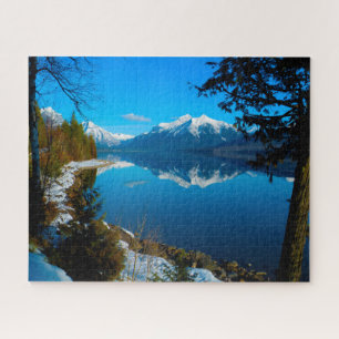 McDonald Mount Vaught Montana Lake. Jigsaw Puzzle