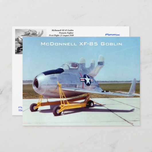 McDonnell XF-85 Goblin Postcard Postkarte (Vorne/Hinten)