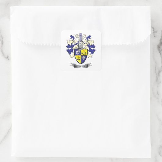 McDougall-Familienwappen-Wappen Quadratischer Aufkleber (Tasche)