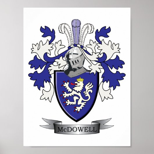 McDowell-Familienwappen-Wappen Poster (Vorne)