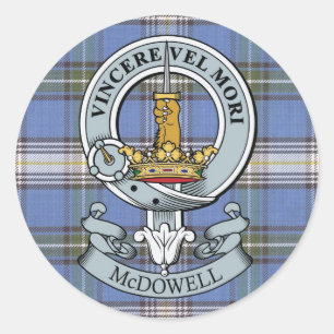 McDowell Wappen + Tartan-Aufkleber-Satz Runder Aufkleber