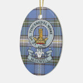 McDowell Wappen + Tartan-Oval-Verzierung Keramik Ornament (Links)