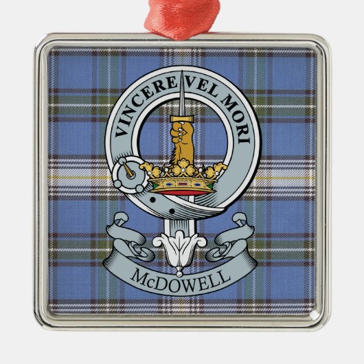 McDowell Wappen + Tartan-Prämien-Verzierung Ornament Aus Metall (Vorne)