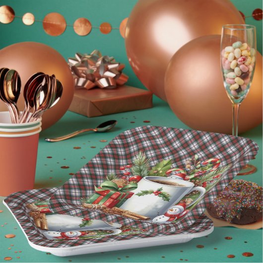 McDuff Dress Modern Scottish Tartan Christmas Pappteller (Multi)