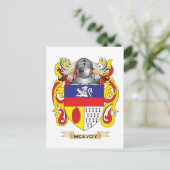 McEvoy-Wappen (Familienwappen) Postkarte (Stehend Vorderseite)