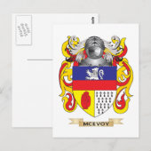 McEvoy-Wappen (Familienwappen) Postkarte (Vorne/Hinten)