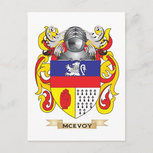 McEvoy-Wappen (Familienwappen) Postkarte (Vorderseite)