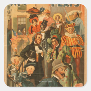 McFaddens Reihe von Theater Neuauflage der Ebenen Quadratischer Aufkleber