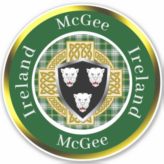 McGee Shield & Celtic Cross Personalisiert Aufkleber (Vorderseite)