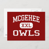 McGehee - Owls - High School - McGehee Arkansas Postkarte (Vorne/Hinten)