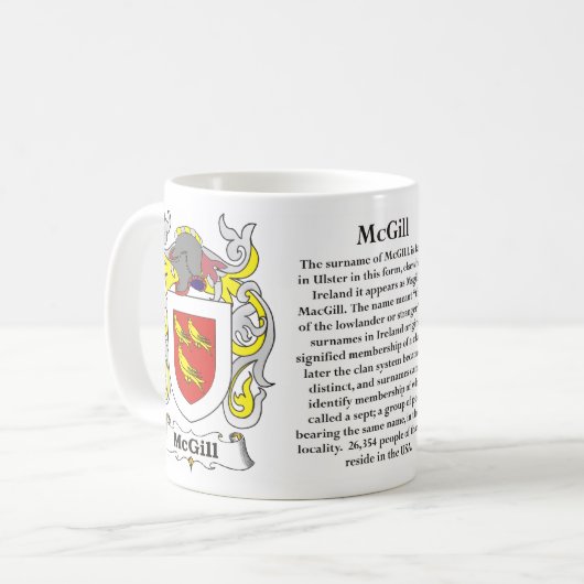 McGill Familien-Wappen Tasse (Vorderseite Links)