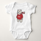 McGill University Bear with Sweater Baby Strampler (Vorderseite)