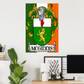 McGinnis Coat of Arms Irish Flag Print Poster (Heimbüro)
