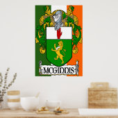 McGinnis Coat of Arms Irish Flag Print Poster (Küche)