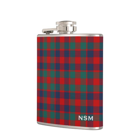 McGowan Tartan Monogram Bright Red Kariert Flachmann (Links)