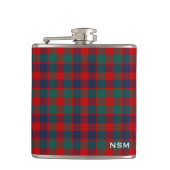 McGowan Tartan Monogram Bright Red Kariert Flachmann (Vorderseite)