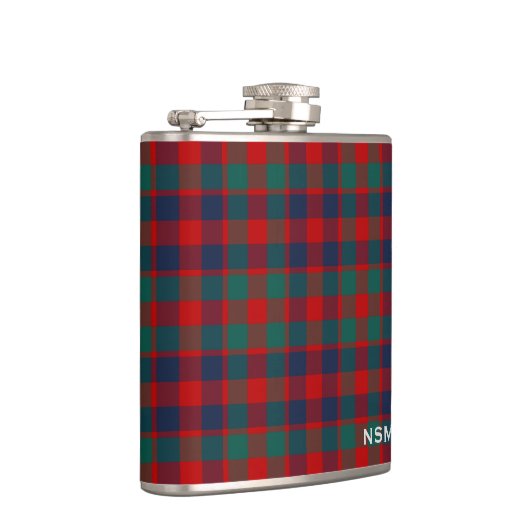 McGowan Tartan Monogram Bright Red Kariert Flachmann (Rechts)