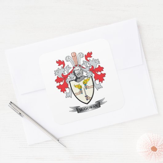 McGowan-Wappen Quadratischer Aufkleber (Umschlag)