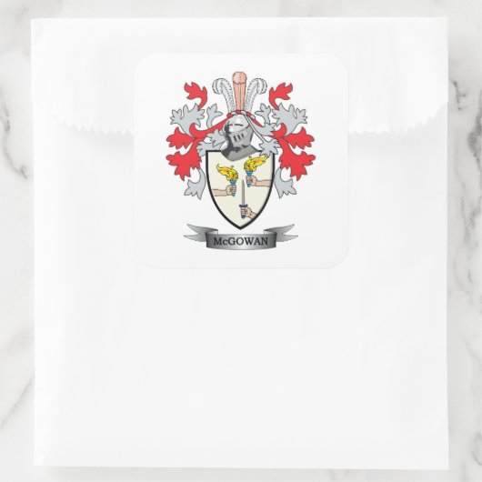 McGowan-Wappen Quadratischer Aufkleber (Tasche)