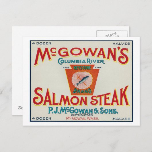 McGowan, Washington - Keystone Lmon Case Label Postkarte (Vorne/Hinten)