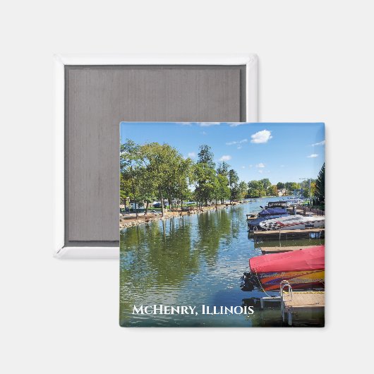 McHenry, Illinois River Walkway am Fox River Magnet (Vorderseite/Rückseite)