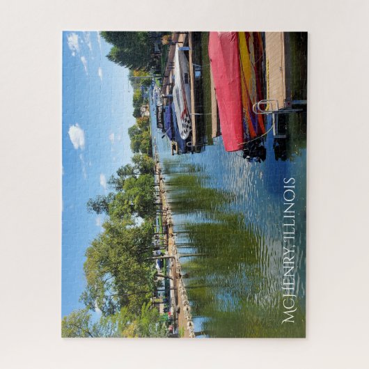 McHenry, Illinois River Walkway am Fox River Puzzle (Vertikal)