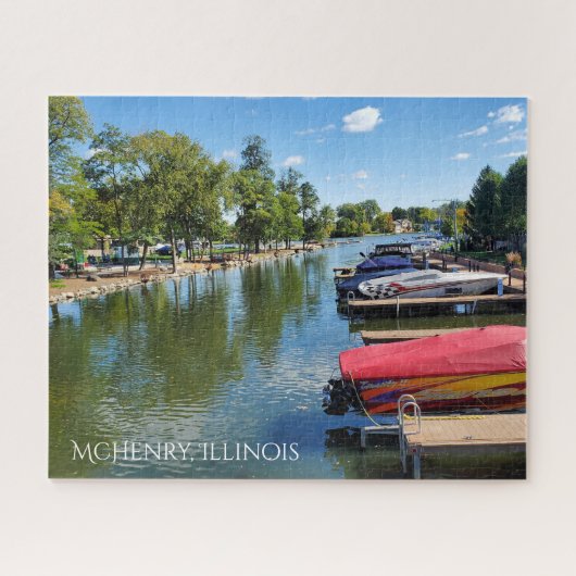 McHenry, Illinois River Walkway am Fox River Puzzle (Horizontal)