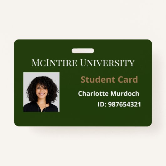 McIntire University Student ID Ausweis (Vorderseite)