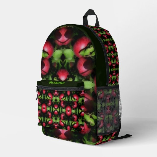 McIntosh Äpfel auf dem Baum Abstrakt Personalisier Bedruckter Rucksack (Rückseitige Ecke Rechts)