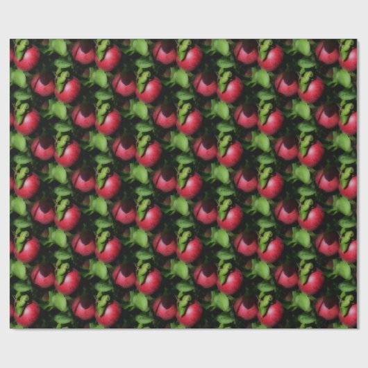 McIntosh Äpfel im Baummuster Geschenkpapier (Flach)