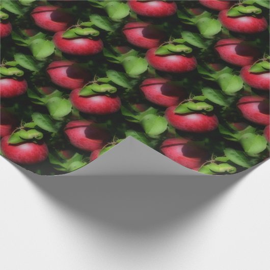 McIntosh Äpfel im Baummuster Geschenkpapier (Ecke)