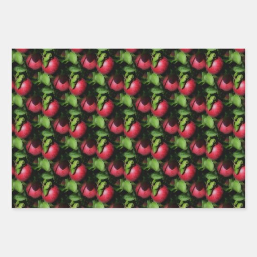 McIntosh Äpfel im Baummuster Geschenkpapier Set (Vorderseite 3)