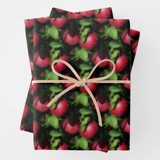 McIntosh Äpfel im Baummuster Geschenkpapier Set (Beispiel)