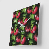 McIntosh Äpfel im Baummuster Quadratische Wanduhr (Winkel)