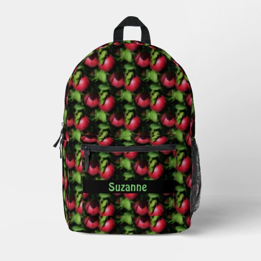 McIntosh Apples Nature Pattern Personalisiert Bedruckter Rucksack (Vorderseite)
