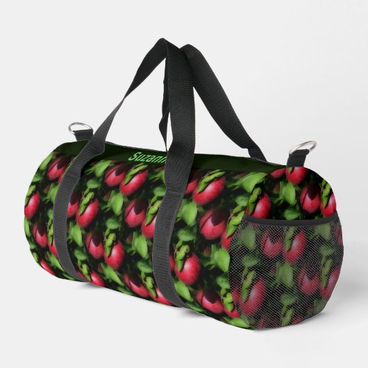McIntosh Apples Nature Pattern Personalisiert Duffle Bag (Rechte Ecke)