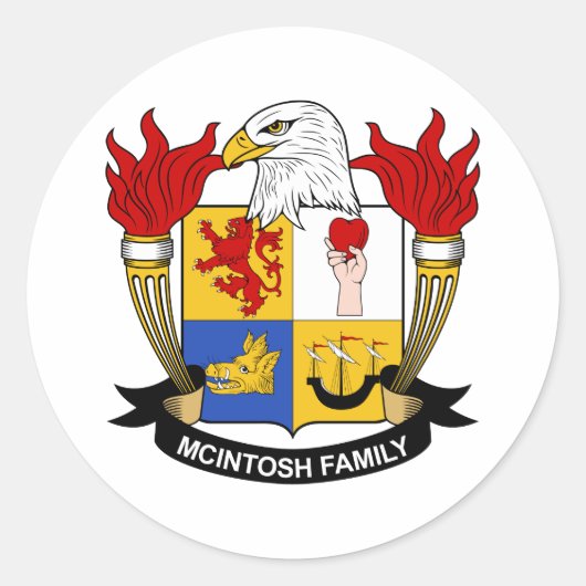 McIntosh-Familienwappen Runder Aufkleber (Vorderseite)