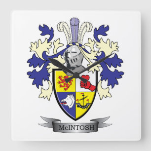 McIntosh Familienwappen-Wappen Quadratische Wanduhr